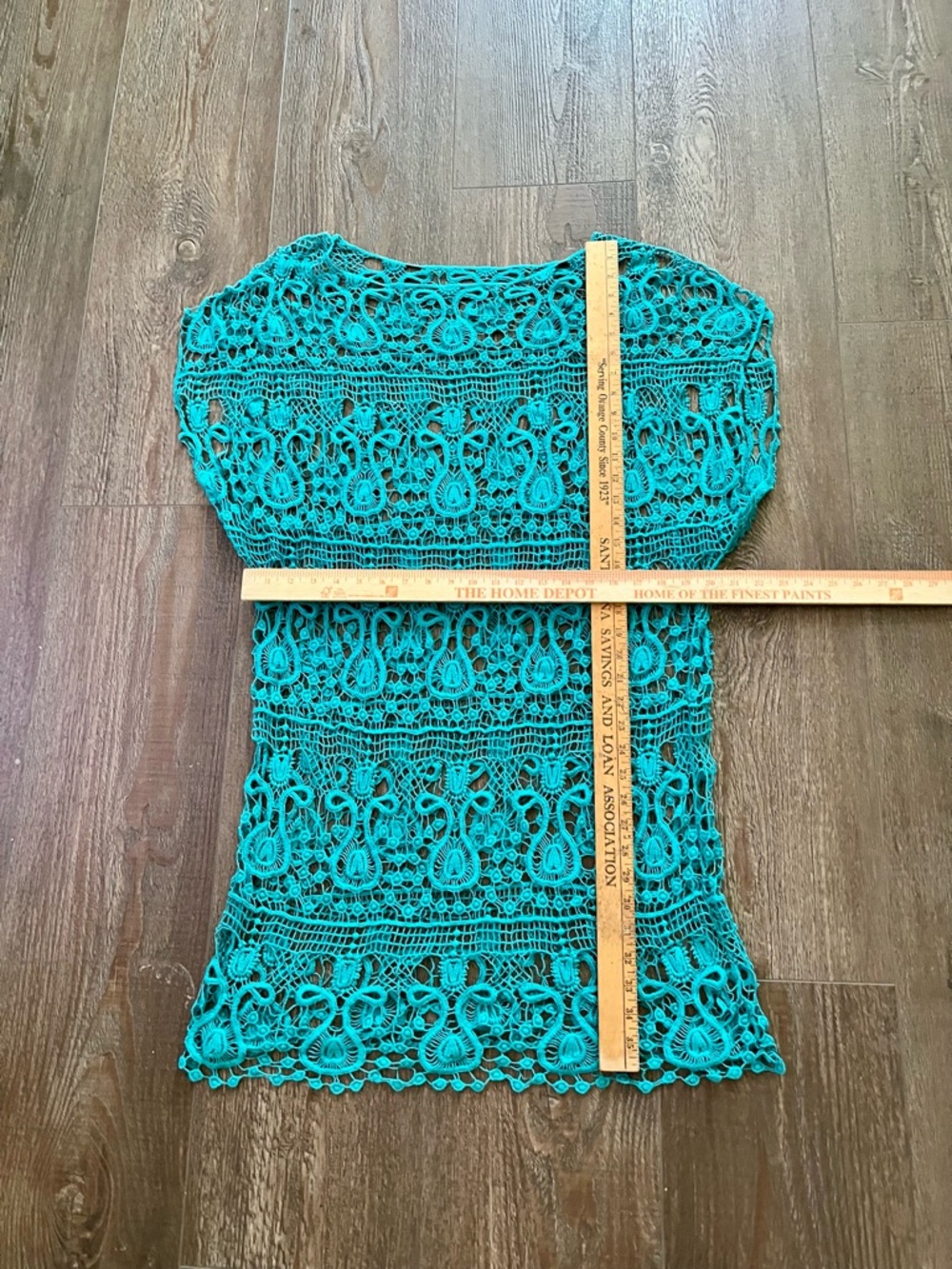 Turquoise Crochet Swim Cover-Up Dress - Picture 6 of 6